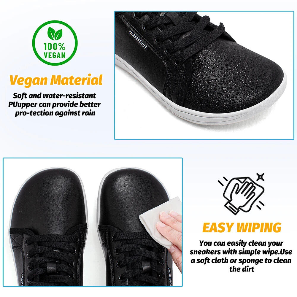 Minimalist Shoes Men Wide Toe Barefoot Shoes Leather Sneakers Lightweight Shoes