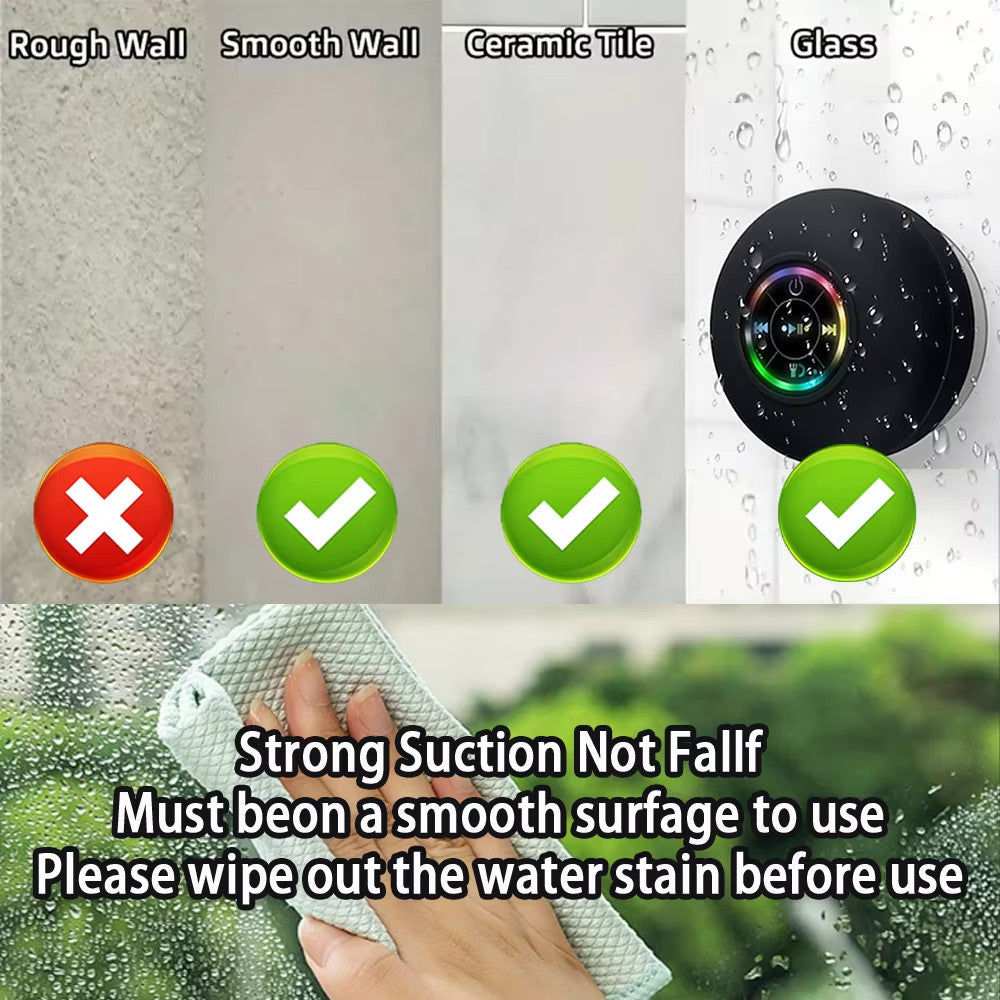 Portable Wireless Bluetooth Speaker LED IPX4 Waterproof Loudspeaker Outdoor Bath