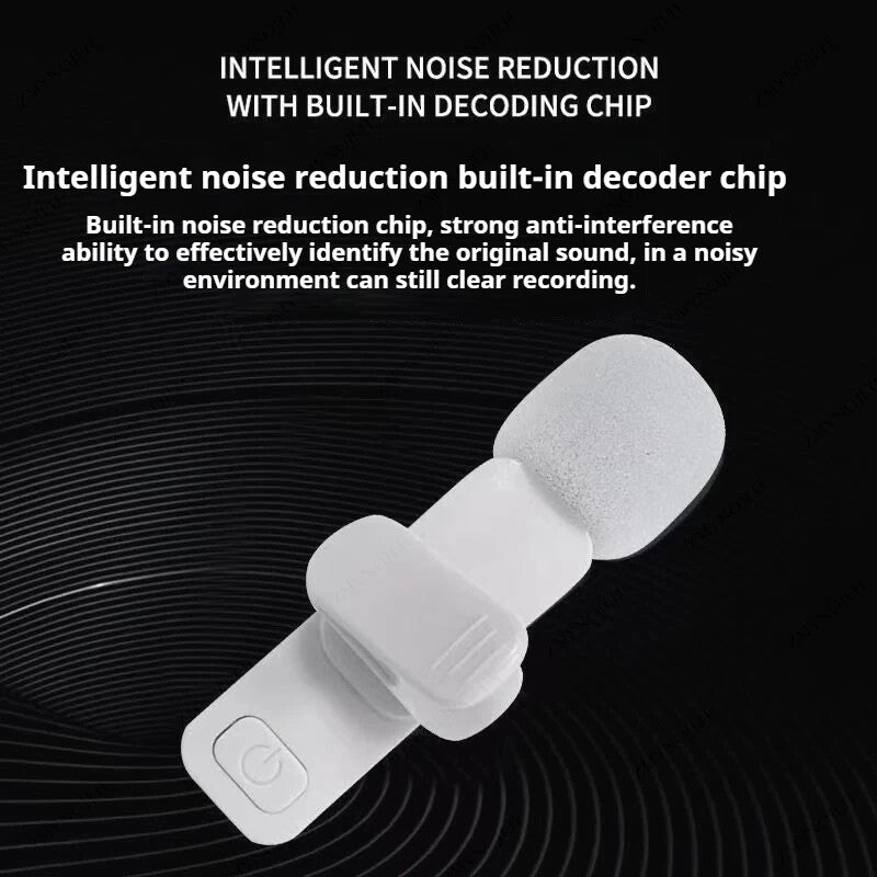 New Wireless Lavalier Microphone Portable Audio Video Recording Mini Microphone