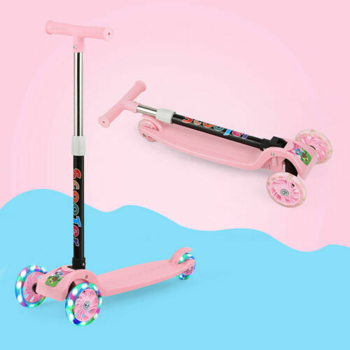 3 Wheel LED Kick Scooter Children Scooter Adjustable Handlebar Toddler Girls Boy