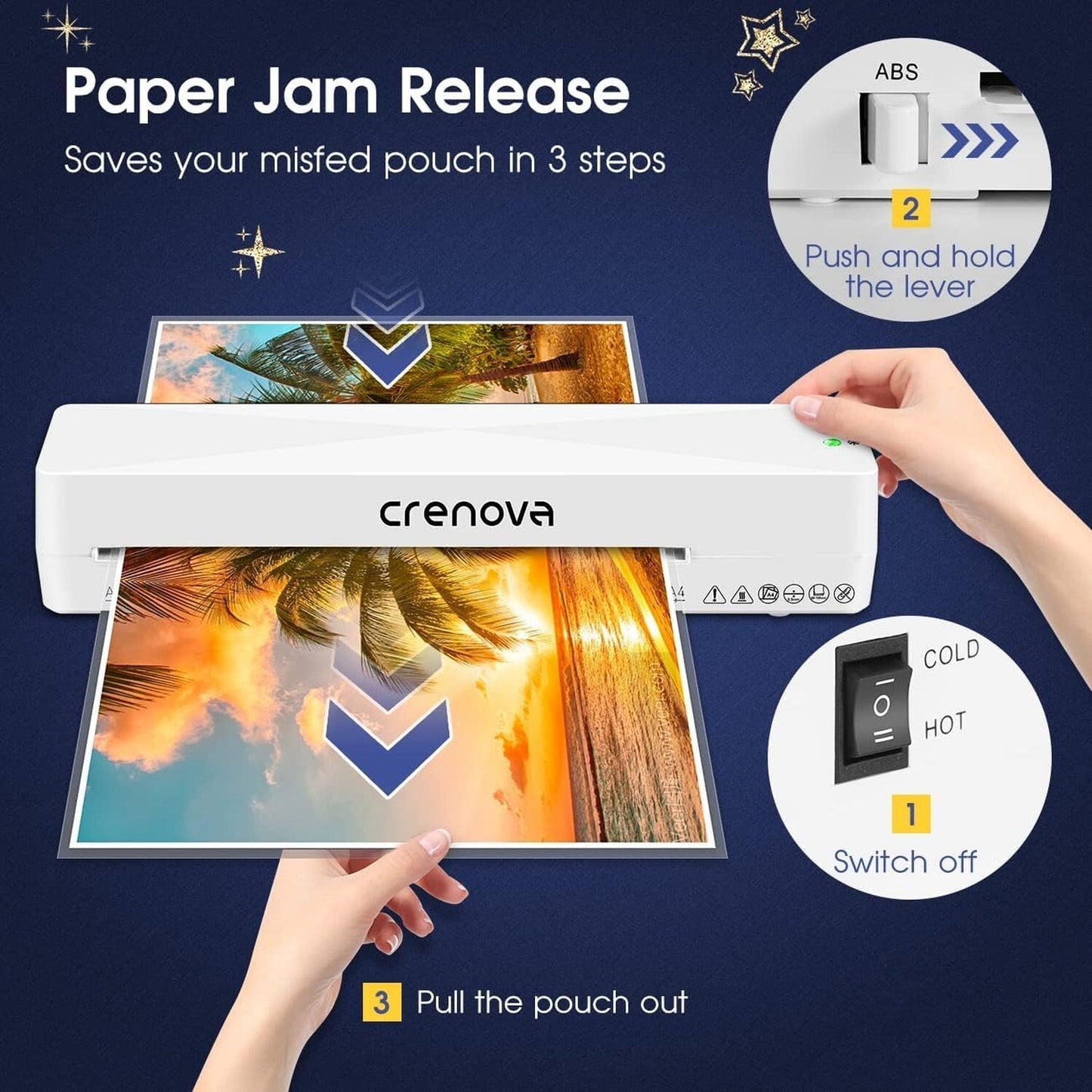Crenova A4 Laminator Machine 9 Inch Thermal Laminator with Paper Cutter Corne...