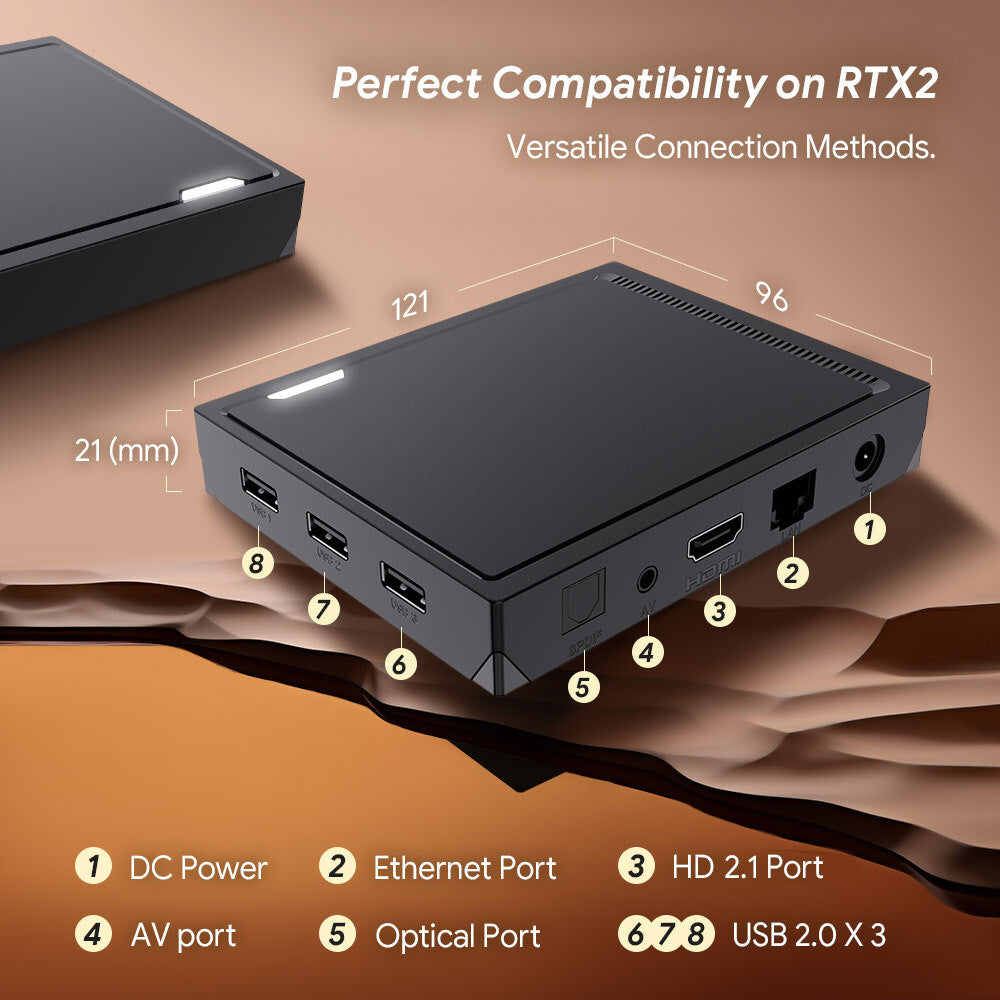 RT-X2 Android 14 TV Box Realtek1325 AI-PQ AI-SR Dolby 1000M Wifi5 Media Player
