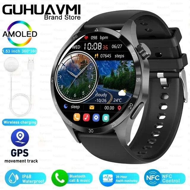 Fitness Tracker NFC Smartwatch Waterproof GPS Heart Rate Bluetooth Call Android