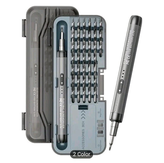 46-in-1 Small Precision Electric Screwdriver, Silent, Durable, Long-lasting Gray