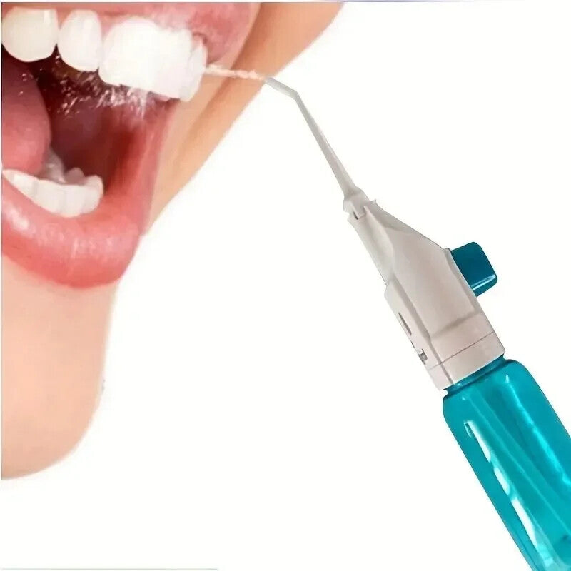 Portable High Pressure Oral Irrigator - Manual Teeth Cleaner, Water Dental Floss