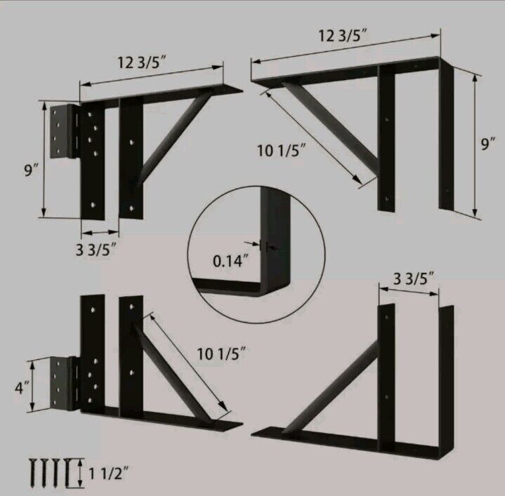 Heavy Duty Gate Corner Brace Bracket, Anti Sag Gate Kit Adjustable Gate Kit