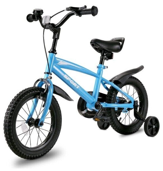 Naipo 14" Kids Bike Girls and Boys Blue Bike for Age 3-10 Years Old