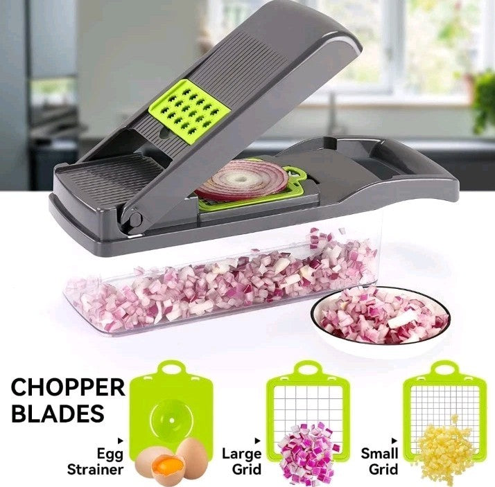 12-in-1 Vegetable Chopper Slicer Dicer Cutter with Container Kitchen Tool Set