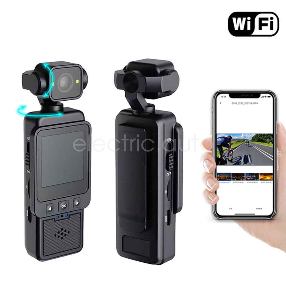 WiFi Camera with Screen 360° Rotatable Lens 1080P HD Photo Video Audio Recorder