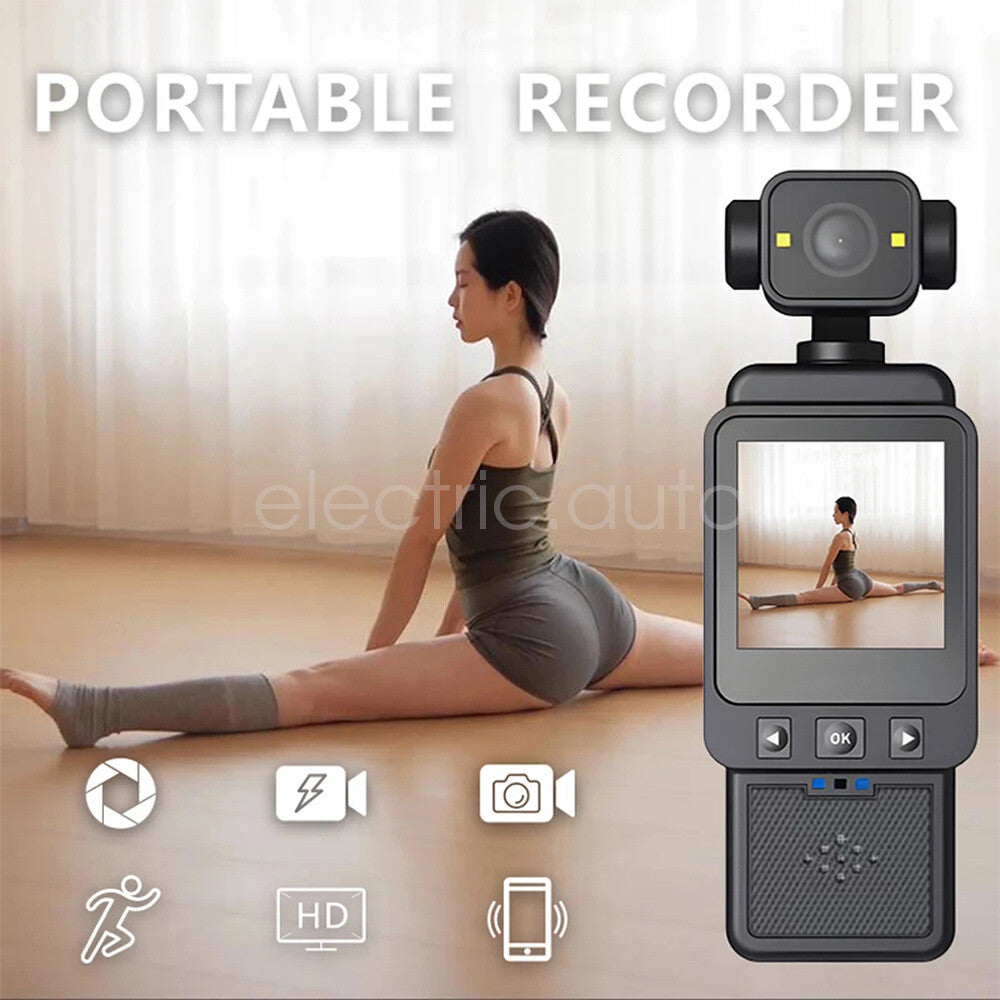 WiFi Camera with Screen 360° Rotatable Lens 1080P HD Photo Video Audio Recorder