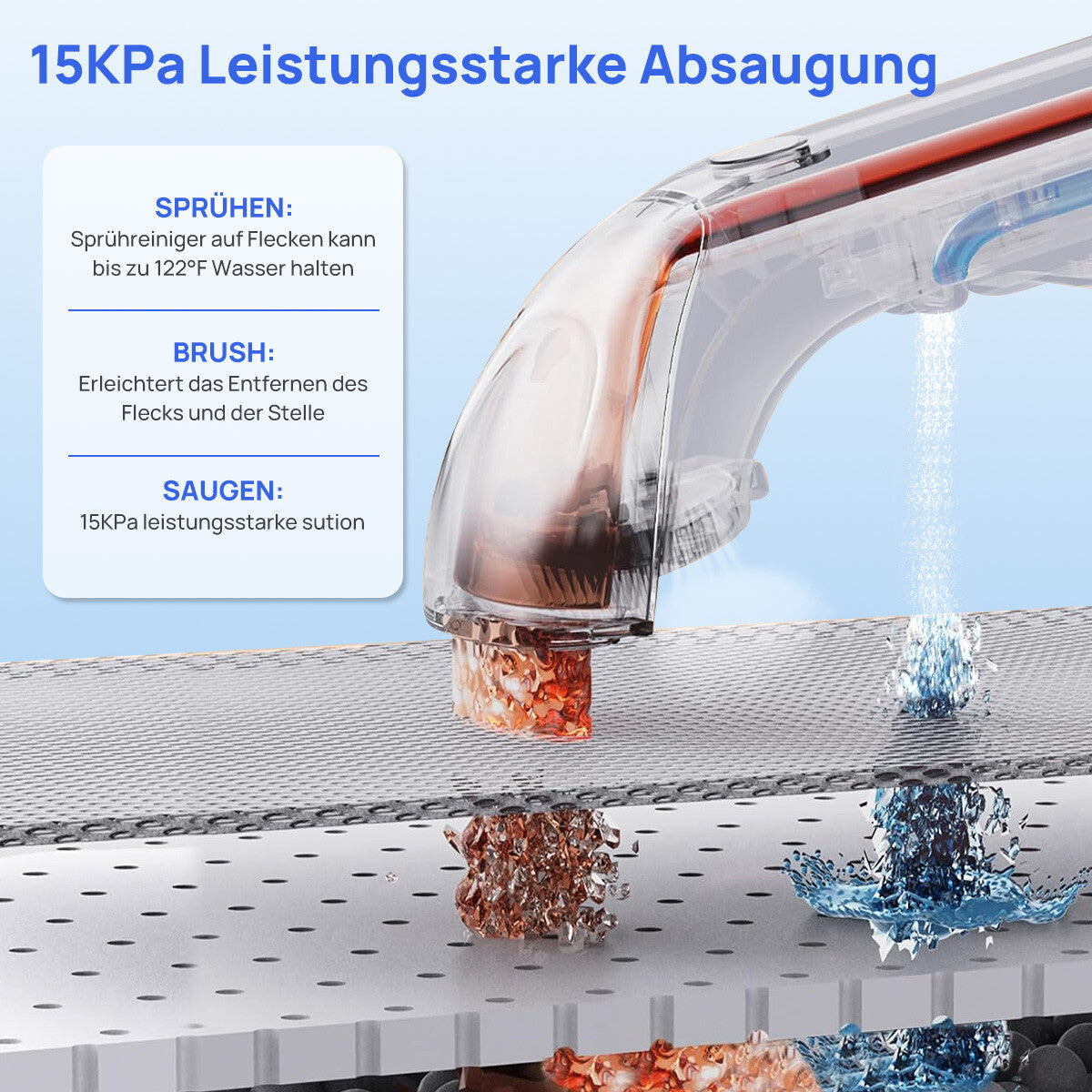 KNKA MultiCleaner VC005 - Washing Vacuum Upholstery Cleaner Carpet Cleaner Wet Vacuum