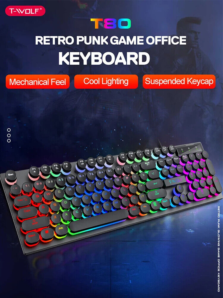 Shadow Mechanical Feeling, Keyboard, Desktop Computer Lluminated Wired Keyboard