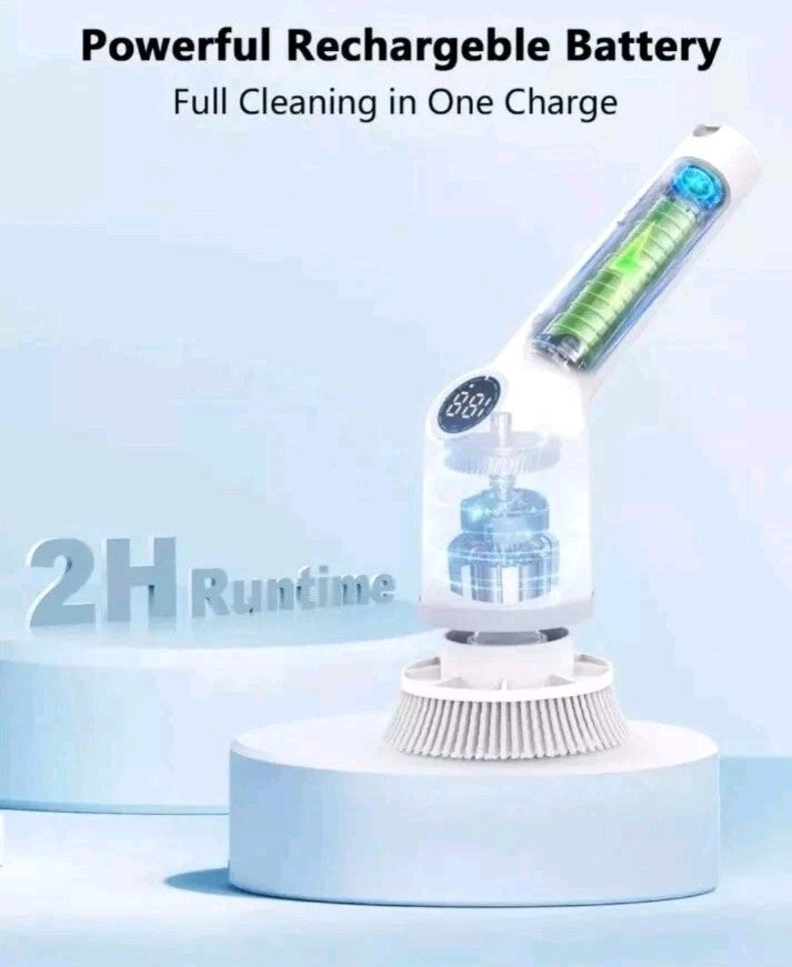 7 Heads Electric Spin Scrubber Cordless Bathtub Power Scrubber Cleaning Brush