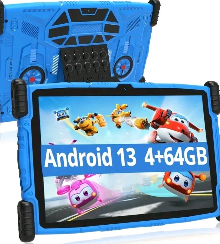Kids Tablet, 10 Inch Tablet for Kids Android 13, 4GB+64GB/1 TB Expansion, Blue