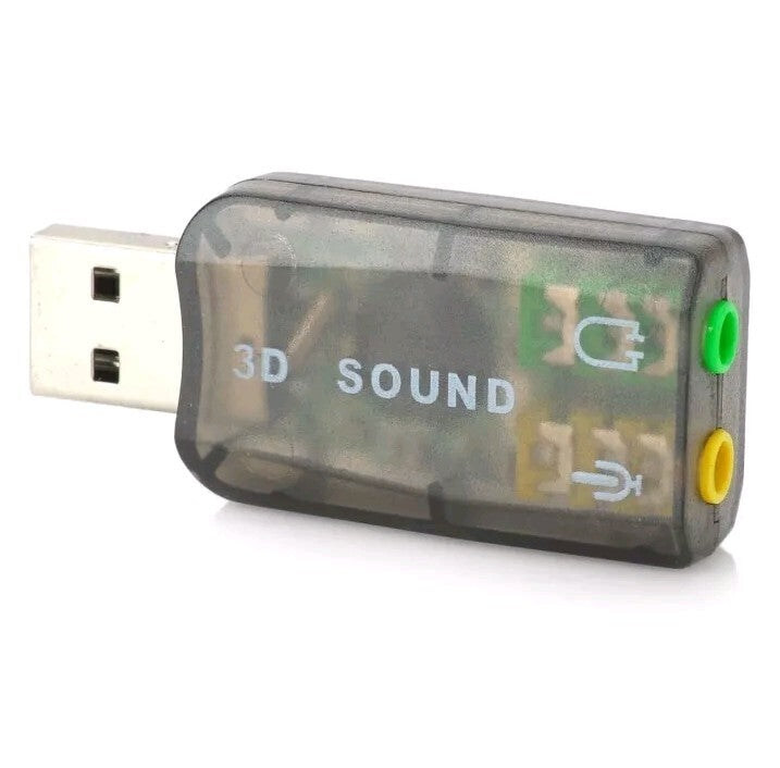 USB Sound Card Dangle Converter Port With Mic Aux Port