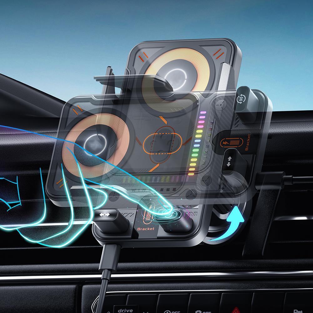 Universal Wireless Charging Car Phone Mount with Air Outlet Navigation Bra W1B7