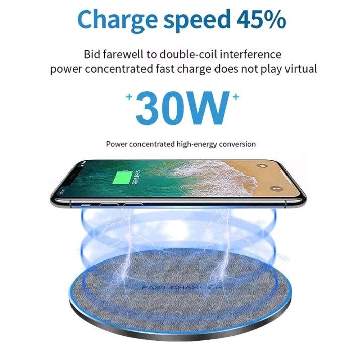 US 30W Wireless Charger Charging Pad Mat For iPhone 16 15 Pro Max 14 13 12 XS XR