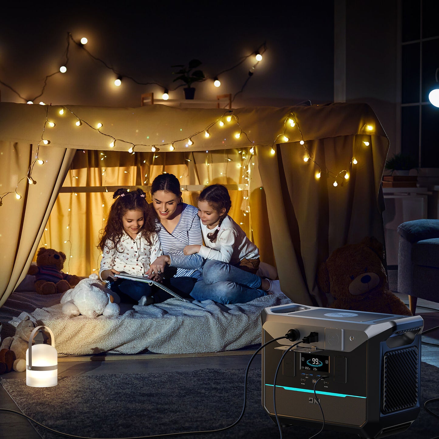 DaranEner Portable Power Station 268.8Wh 300W Solar Generator LED Light U5O3
