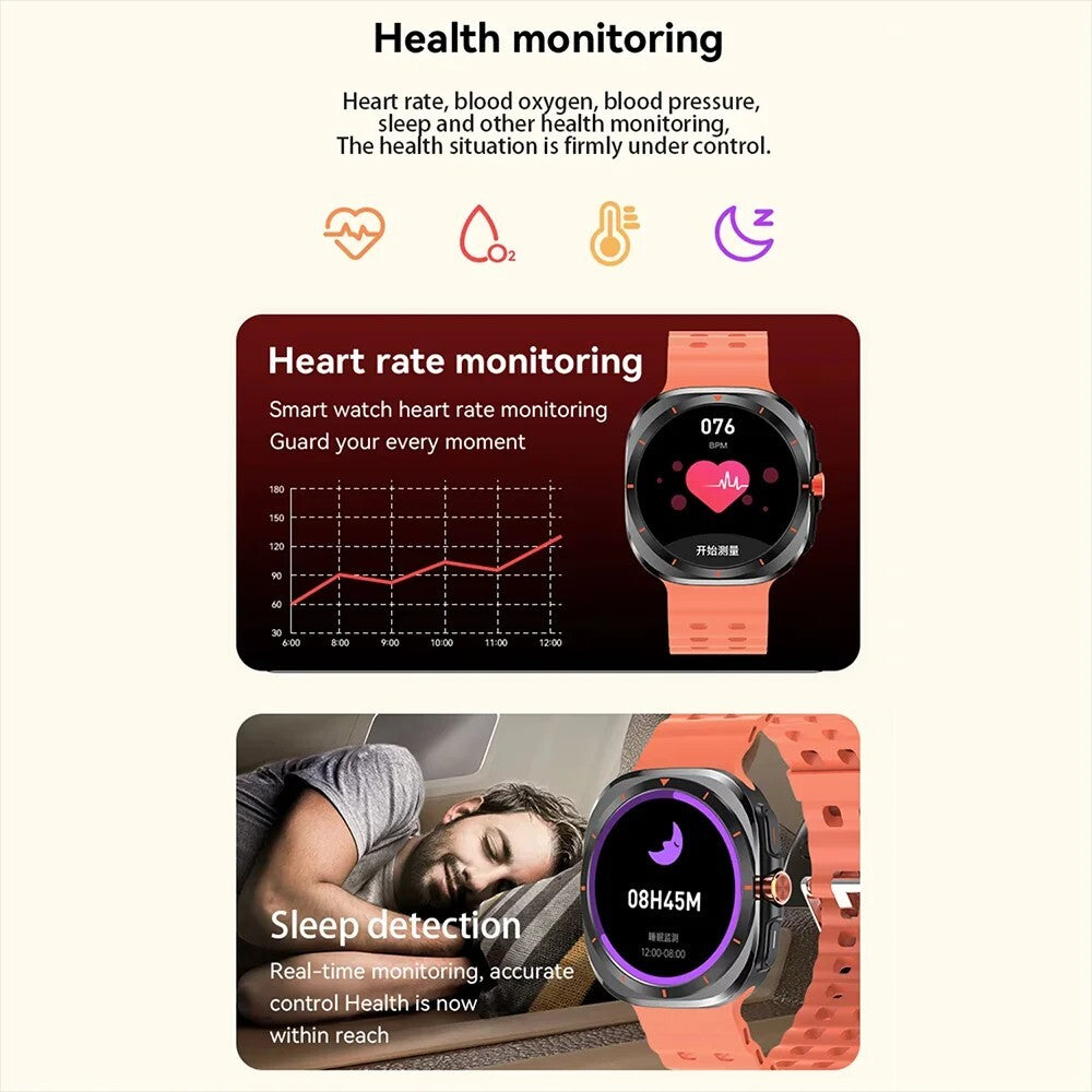 KESHUYOU 2025 New Bluetooth Talk Smart Watch 1.52 inch HD Games Health Android