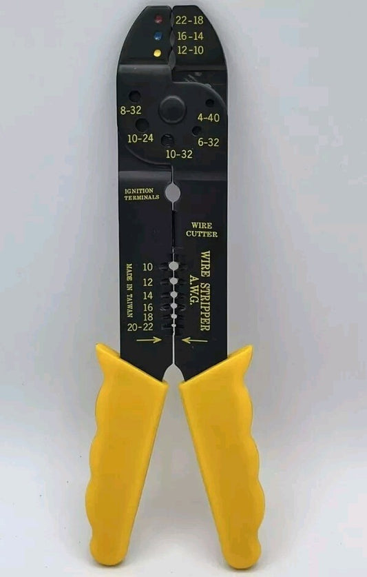8'' Wire Crimper, Cutter, and Stripper - Crimps and strips wire 10-22 AWG