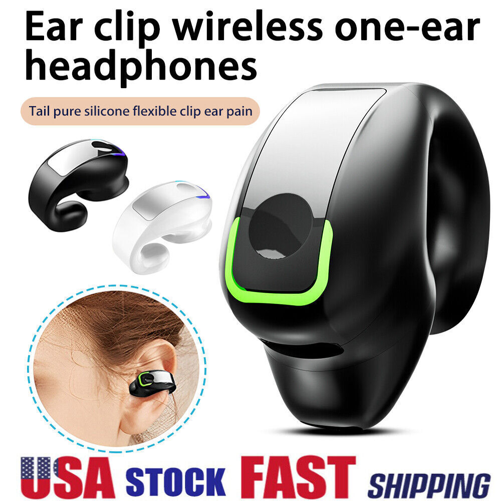 Bluetooth 5.3 Wireless Earbuds Ear Clip Bone Conduction Headphones Headset 2 Pcs