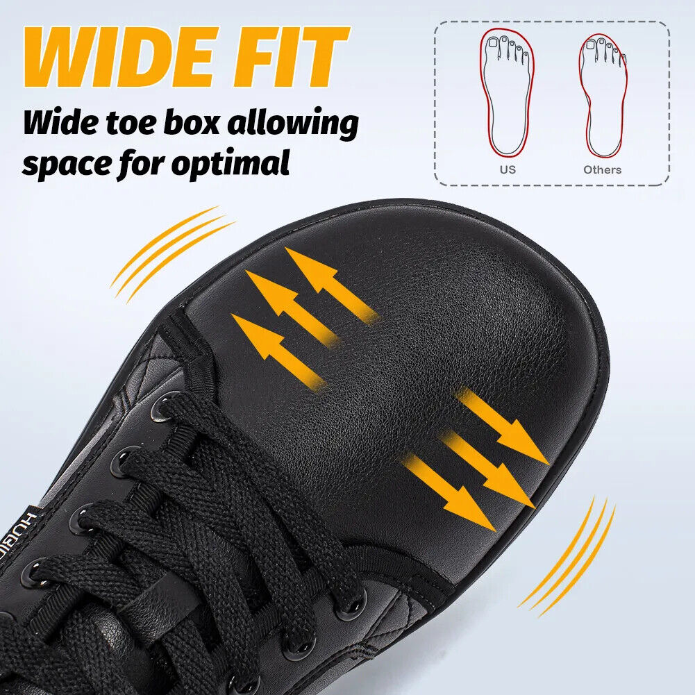 Minimalist Shoes Men Wide Toe Barefoot Shoes Leather Sneakers Lightweight Shoes