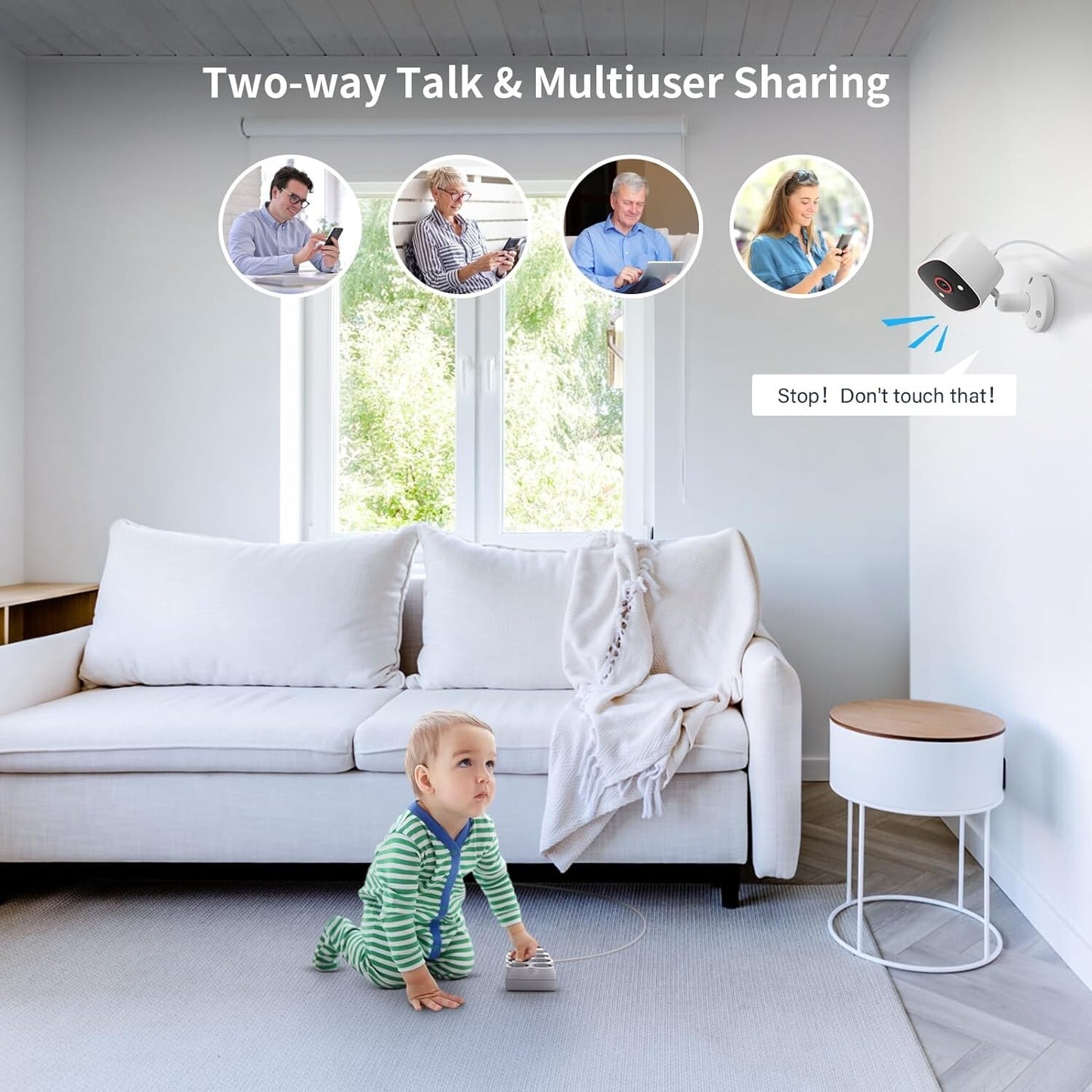 Smart Indoor/Outdoor 2K Security Camera - AI Detection, 2-Way Audio, Waterproof