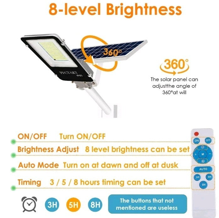 1000W Solar Street Lights LED Road Lamp with Remote - Ideal for Parking Lot Yard