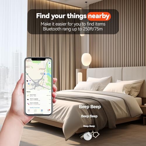 Key Finder Tracker Luggage Bluetooth Tracker Smart Tag Works with 4Black White