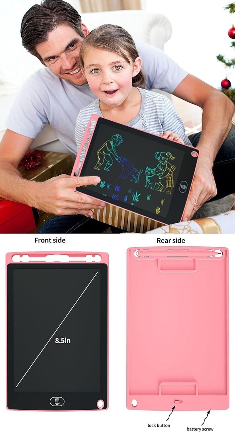8.5 Inch LCD Writing Tablet for Kids Sketch Drawing Pad Doodle Board Pink