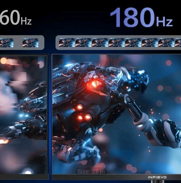 INFIEVO 27" QHD 1440P Gaming Monitor - Ultra-Smooth 180Hz IPS, 1ms Response Time