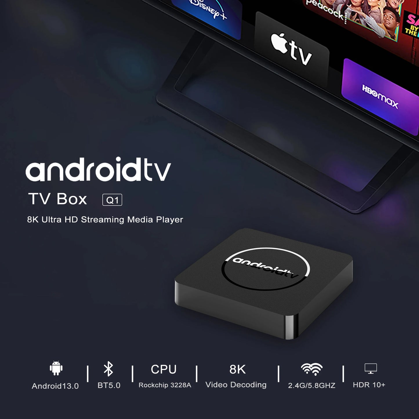 4K HDR10+ Smart TV Box Allwinner H313 2GB16GB Dual Wifi Set Top Box Media Player