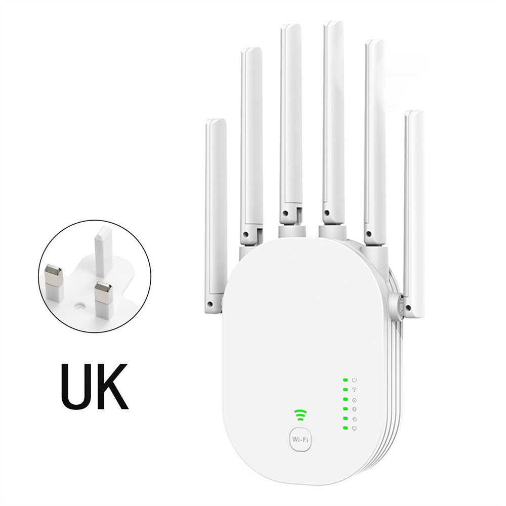 300M 2.4G WiFi Repeater 802.11n Standard 6 Antenna Home Network Signal Amplifier
