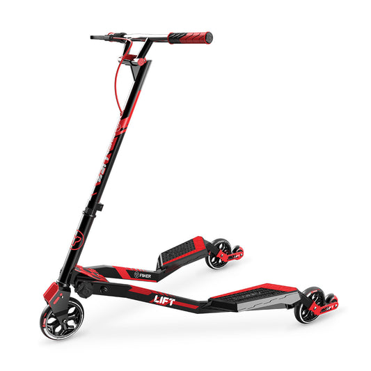 Yvolution Y Fliker Lift Red | The Original Swing Wiggle Scooter | 3 Wheels Self-
