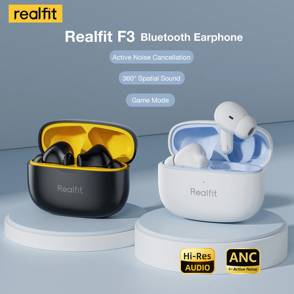 F3 ANC Active Noice Cancellation Bluetooth Earphones ENC Call HIFI Stereo Superb