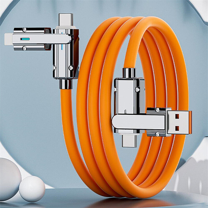 120W 4-In-1 Super Fast Charging Cable Charger Data Cord For iPhone Samsung iPad