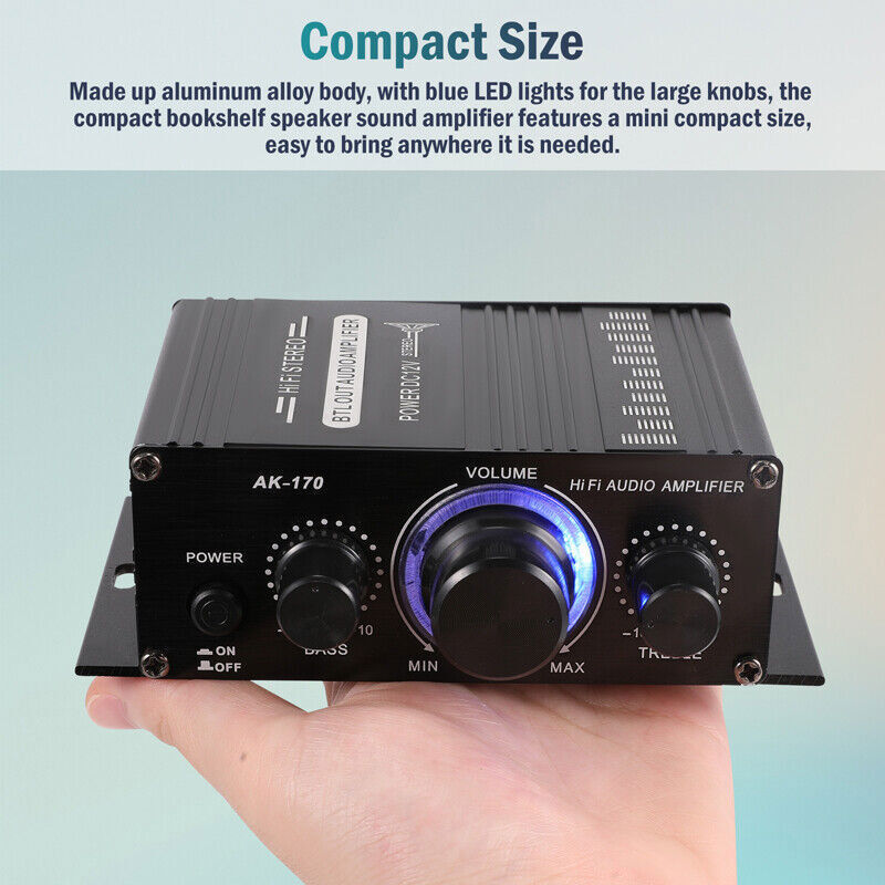 12V Car Household Stereo Mini Hi-Fi Amplifier 2 Channel Audio Power Amp 400W NEW