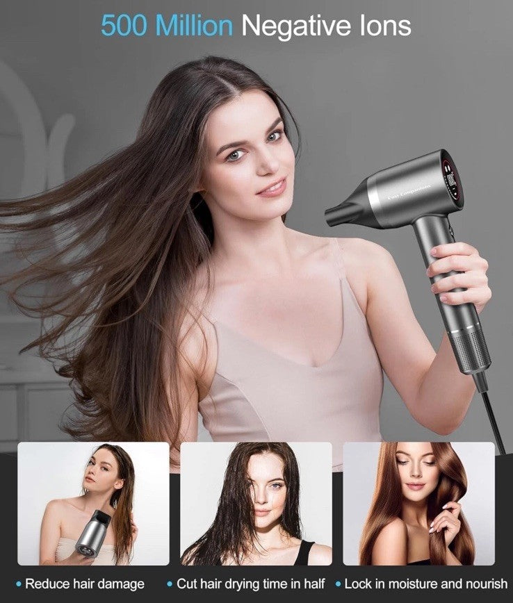 Professional High-Speed Blow Dryer, 150000 RPM, Negative Ion Technology