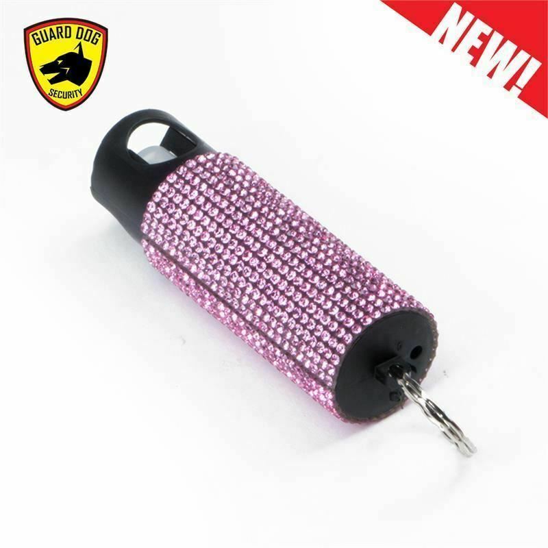 Bling It On Key Ring Self Defense Pepper Spray Pink Jeweled Cary Case