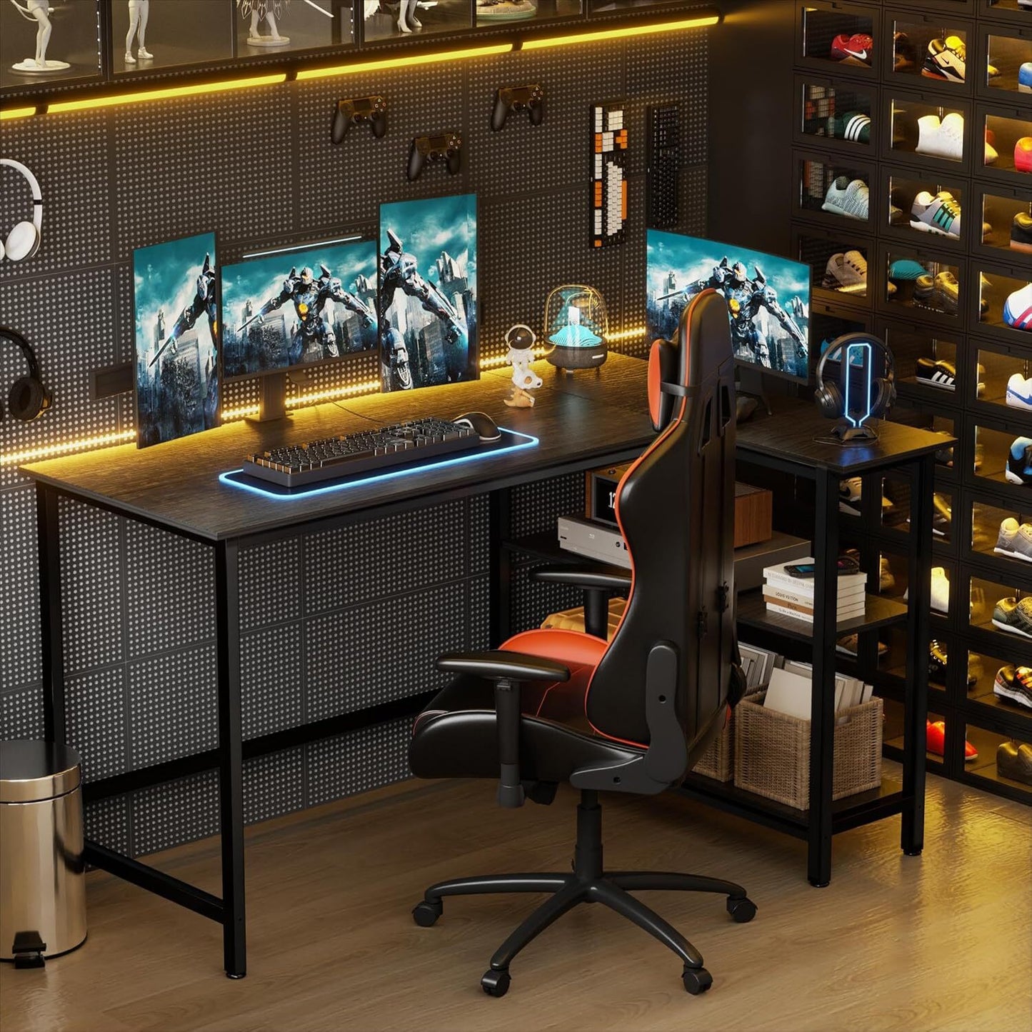 L Shaped Desk Computer Desk with Shelf Gaming Desk Corner Tabale39" Home Office