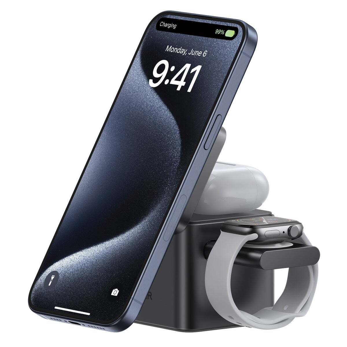 Anker 3-in-1 Cube Magnetic Charging Station Qi2 Charging+ 40W Charger for Apple