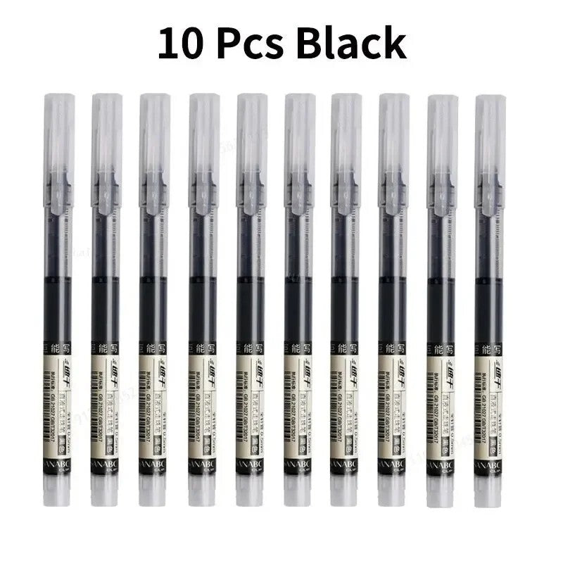 10Pcs Gel Pen Set with 0.5mm Precision Writing Tip - Smooth, Quick-Drying, Kawai