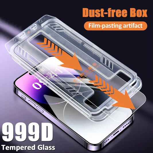 Glass Screen Protector for iPhone 16 15 14 Pro Max ,One-Click Installation-2024
