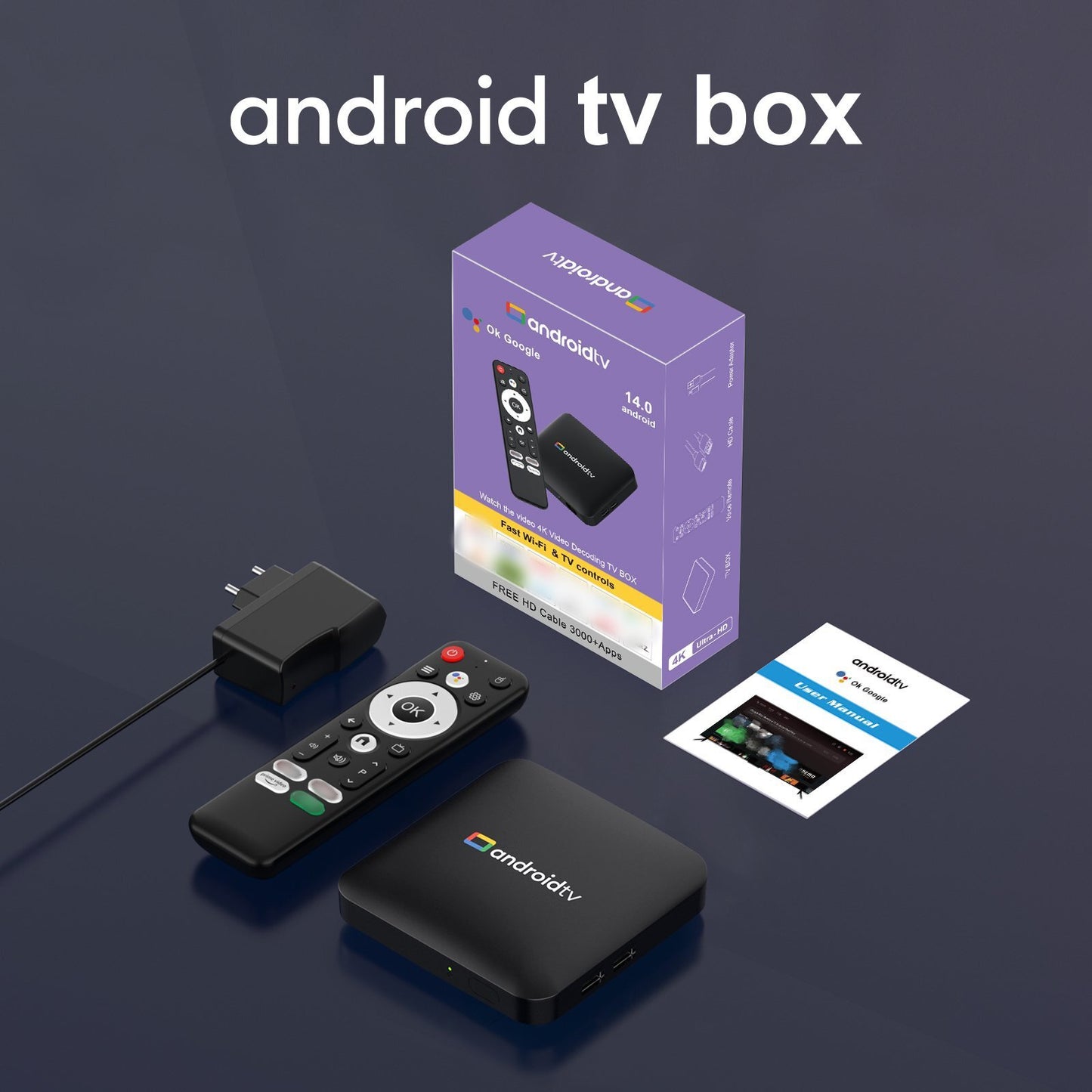 H96 MAX S905L3 Androidtv 14.0 AI TV Box 4K UHD 2.4G/5G WiFi BT4.0 Media Player