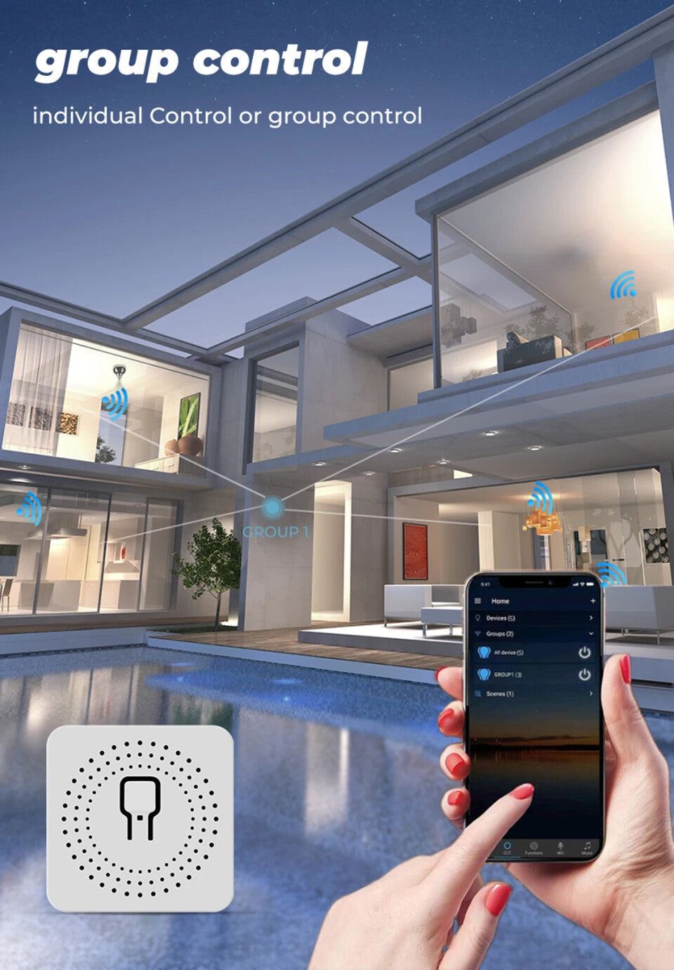 Smart Home ZigBee WiFi Smart Switch with Power Monitor 16A Mini Breaker Voice US