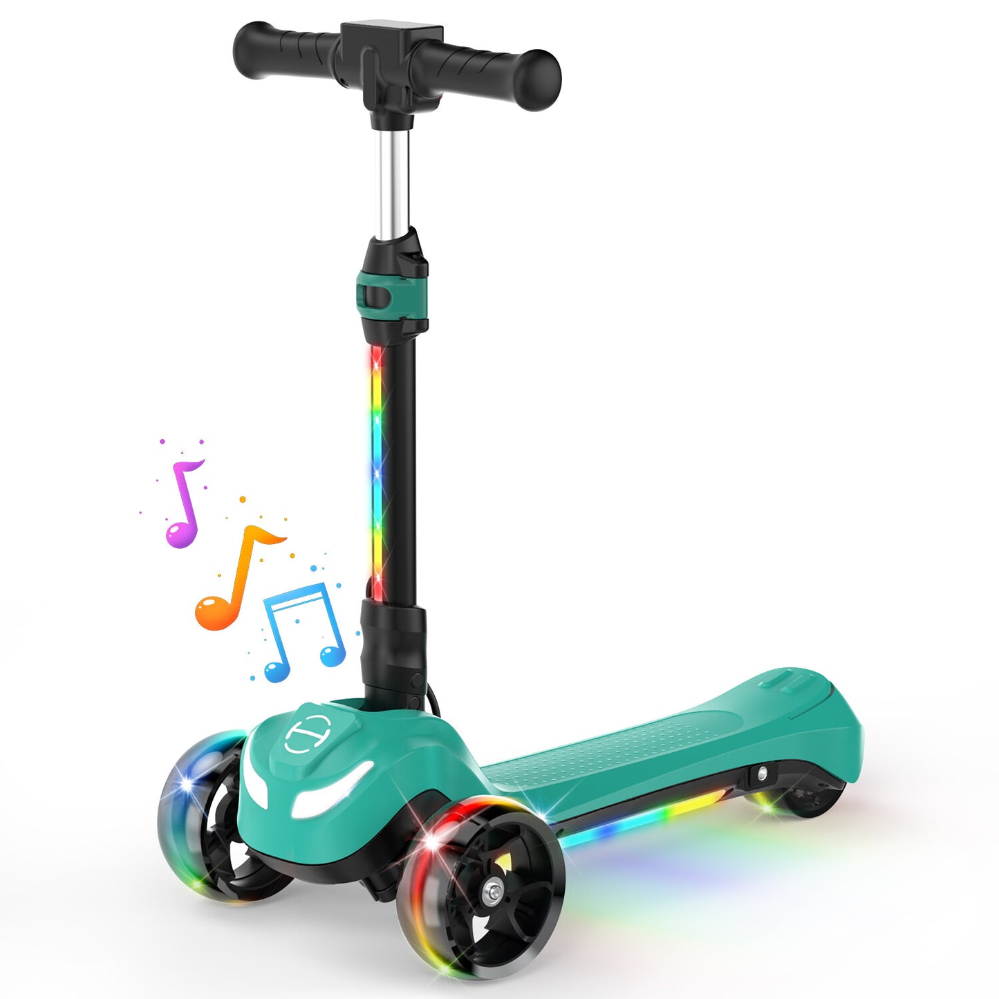Folding Electric Scooter for Kids Ages 3-12 Bluetooth E-Scooter LED Wheels Gift