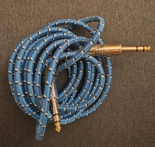 Guitar Audio Cable 10ft Braided Cable Guitar Connector 6.35 Shielded Audio Cable