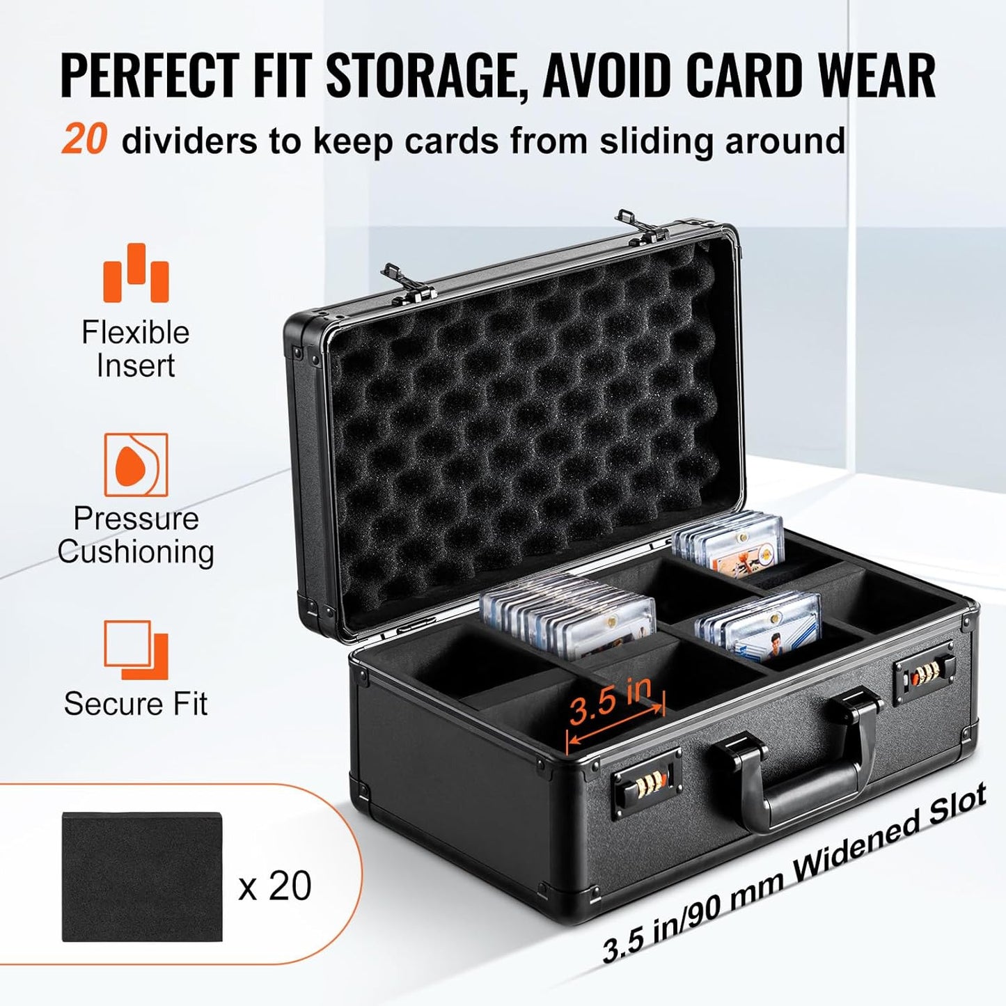 108 PSA Graded Card Storage Box 4 Slots, with Coded Lock Foam Dividers, Graded S