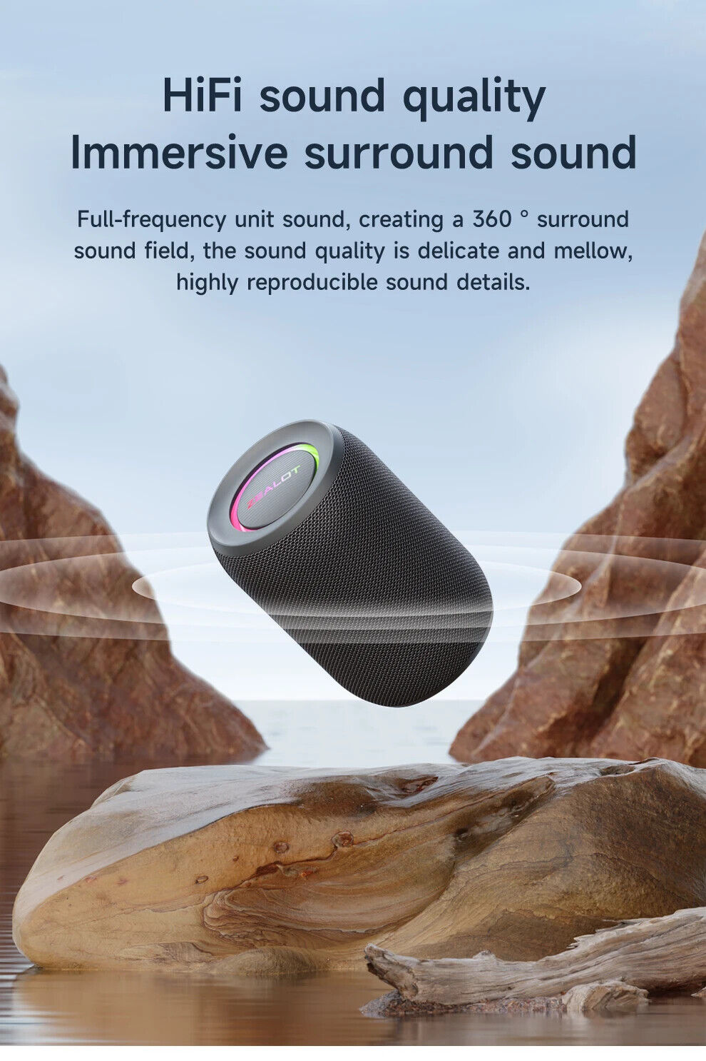 Powerful Bluetooth Speaker, Bass Wireless,LED Light, Outdoor Speakers, Subwoofer