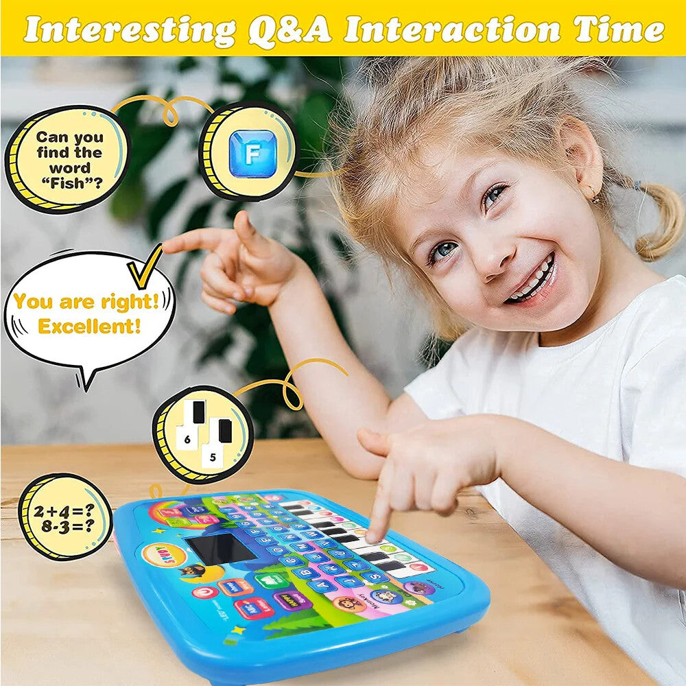 Kids’ Education Tablet Toy, Age 3+ Literacy Learn Doubles as Electronic Keyboard